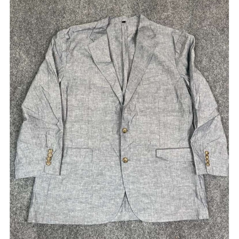 J.Crew Ludlow Blazer 46L Slim Somelos Linen Cotton Unstructured Gray Summer